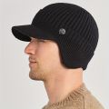 1pc Men's Unfleeced Autumn And Winter Knitted Hat With Ear Protection For Cycling , Ideal choice for Gifts. 