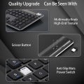 PhotonSol Wireless Keyboard Bluetooth Solar Light Powered Photovoltaic Keyboard Silent 2.4GHZ Keyboard for Computer Laptop. 