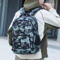 Trendy Nylon Versatile Backpack Grey Green Blue Khaki Large Capacity School Student Backpack Washable Waterproof Travel Bag Unisex.
