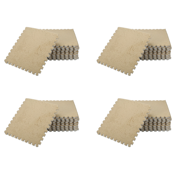 LKPCIGCXM 40 Piece Interlocking Foam EVA Fuzzy Mat Flooring Carpet Tiles for Kids - Perfect for Nursery Décor, Baby Room