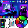 Best Quality 5-30Meter LED Light Strip TV LED Backlight USB RGB 5050 Color Strip Music Synchronized Color Changing Remote App Control 5Volt Halloween Decorative Night Light Suitable for Home Bedroom Christmas Party Holidays Ceiling lighting. 