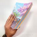 200 sheet Multicolor paper-Aesthetic design Notebook (7.5"/5.5" size).