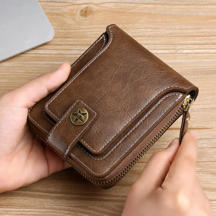 Men's%20small%20classic%20genuine%20leather%20wallet%20men's%20short%20wallet%20with%20buckle%20and%20zipper%20solid%20port%20ville%20clutch%20for%20men%20-%20Image%203