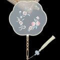 Chinese Style Embroidery Fan Decoration Fans With Ancient Style Long Handle Tassel Chinese Clothing Cheongsam Dance Hand Fan. 