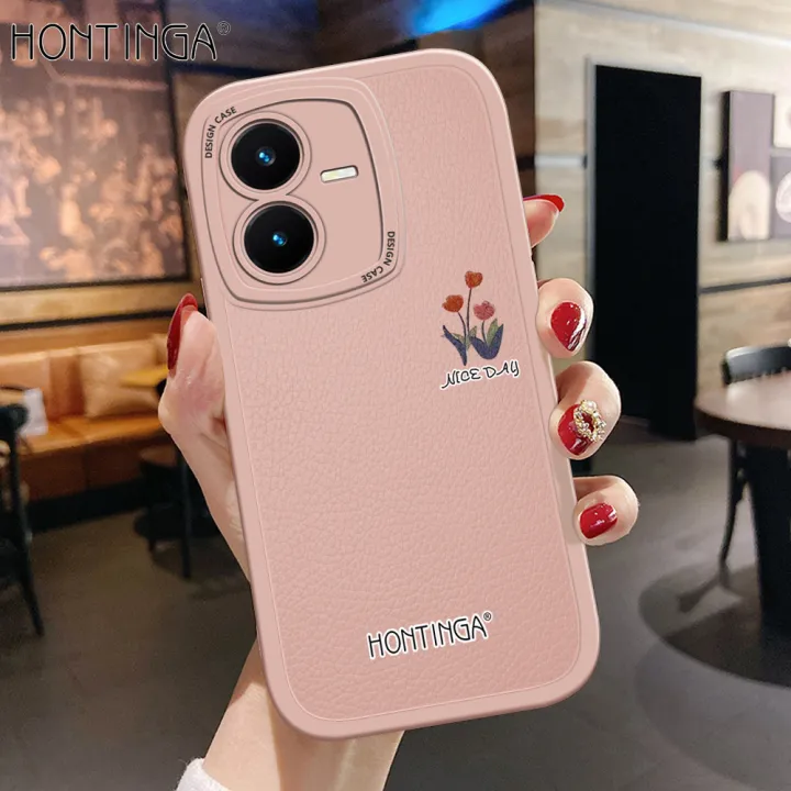 Hontinga%20for%20Vivo%20Y22%20Y22S%20Back%20Cover%20PU%20Leather%20Simple%20Colorful%20Phone%20Case%20Soft%20Silicone%20Edge%20Mobile%20Cover%20-%20Image%202