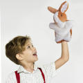 Bunny Puppet Washable Soft Plush Stuffed Rabbit Rabbit Hand Puppet Skin-Friendly Cuddly Plush Hand Puppet for Kids Easter. 