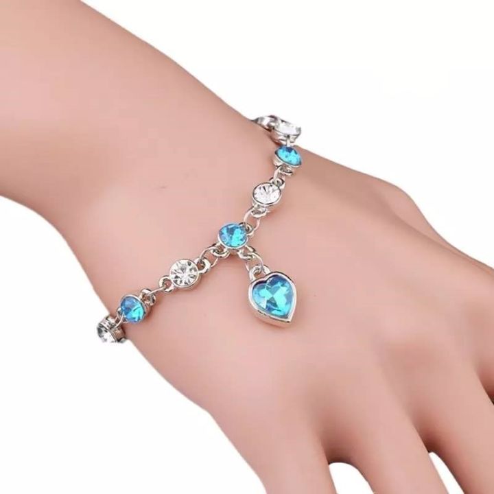 Trendy%20Crystal%20Rhinestone%20Heart%20Shape%20Light%20Blue%20Stone%20Bracelet%20for%20Women%20New%20Collection%20-%20Bracelet%20for%20Girls%20Simple%20Stylish%20-%20Image%202