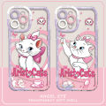 Phone Case for Apple iPhone 14 15 Pro 12 Mini XR X 7 6s 8 Plus SE 13 Pro Max 11 XS Transparent Soft Disney Marie Cat Pink Cover. 
