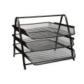 3-Tier Metal Desk Organizer with Mesh Trays  Lightweight Design with Rubber Grips. 