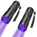 UV Handheld Waterproof Blacklight Flashlights 12 Led 395nm Mini Light Torch Detector for Pets Urine Stains Black Light UV Lamp. 