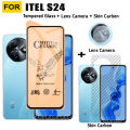 itel S24 Ceramic Tempered Glass For itel S23 S24 P55+ Plus P55 4G 5G A70 Matte Soft Film Full Screen Protector 3 in 1 Camera Lens Protecto.