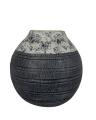 Ceramic Vase - Dark Grey and White.