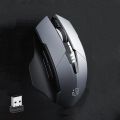 Inphic A1 6 Keys 1000/1200/1600 DPI Home Gaming Wireless Mechanical Mouse, Colour: Gray Wireless+Bluetooth 4.0+Bluetooth 5.0.