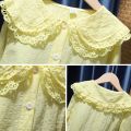 1-8 Years Toddler Kids Fashion Big Turn Down Collar Full Solid Color Tops Spring Autumn Baby Girls Long Sleeve Blouse Shirt. 