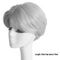 Wig boy short straight hair Korean version fluffy handsome oblique bangs students retro simulation high temperature hair natural realistic hair set. 