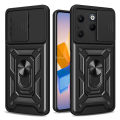 Quiberk for Infinix Hot 40 / Hot 40 Pro Phone Case Slide Camera Cover Magnetic Kickstand Hard Shockproof Armor Back Casing. 
