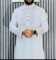 Men's Semi Long Embroidery Work New Panjabi For Men (Snap Button/ টিপ বুতাম).