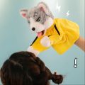Muppet Kung Fu Boxing Husky Stuffed Animal Dog Finger Doll Husky Hand Puppet 25cm Cute Kung Fu Animal Toy Performance.