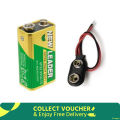 New Leader 9V Battery with Connector. 