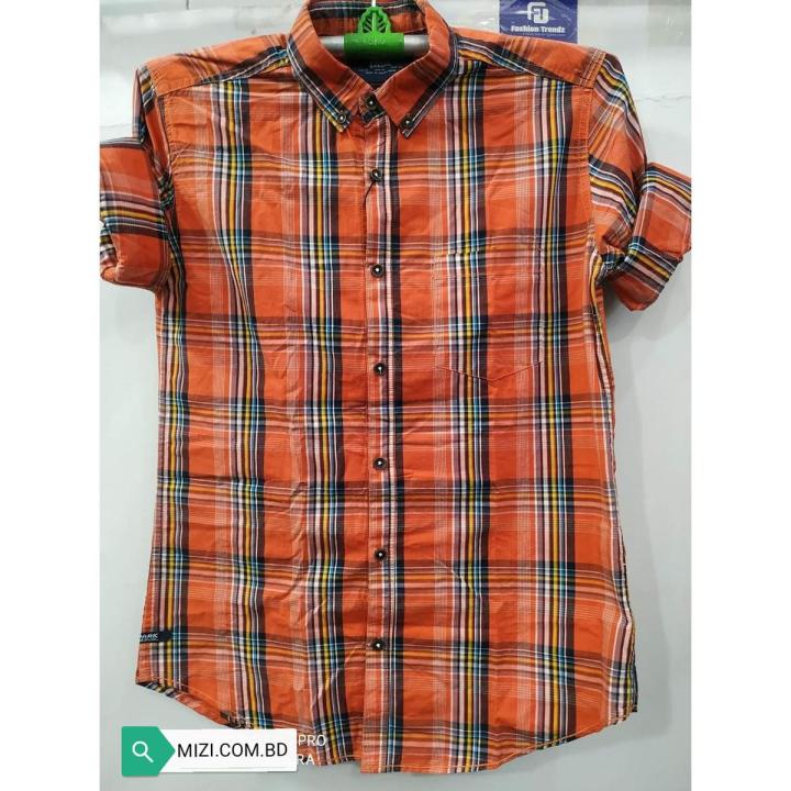 Multicolor 100% Cotton Fashionable Check Slim fit Shirt For Men