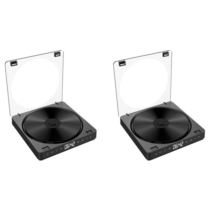 TWEXQNY 2X Portable CD Player Double Headphone Version Contact Button Reproductor CD Walkman Rechargeable Shockproof LCD Display