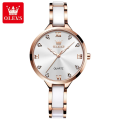 Olevs 5872 Stainless Steel and Ceramic Analoge Wrist Watch For Women.