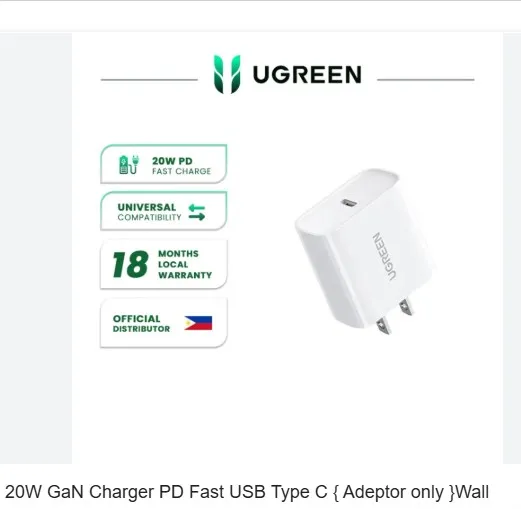 UGREEN%2020W%20GaN%20Charger%20PD%20Fast%20USB%20Type%20C%20%7B%20Adeptor%20only%20%7DWall%20Charger%20USB%20C%20PD3.0%20QC3.0%20Quick%20Charging%20For%20iPhone%2014%20pro%20Max%2013%2012%2011%20-%20Image%203