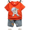 Handsome Cartoon Astronaut T- shirt + Ripped Jeans sty 3.