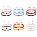 Bracelet Set Friendship Jewelry Heart Beaded Bracelet Braided Rope Bracelet Matching Couple Bracelet.