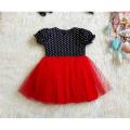 Red black Semi party frock for baby. 