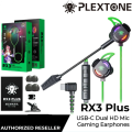 Plextone RX3 Plus USB Type C RGB Gaming Earphones Bass Wired In-Ear Headset with Dual Mic. 