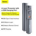 Baseus Orange Dot Wireless Rechargeable Presenter Pen 2.4Ghz USB+Type C Adapter Handheld Remote (Red Laser) (Charging). 