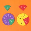 51pcs/set EVA Addition Subtraction Fractions Instrument Round Math Teaching Aids Score Question Demonstrator. 