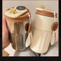 Temperature display coffee/juice hot and cold 450ml stainless steel thermos with strap 450ml. 