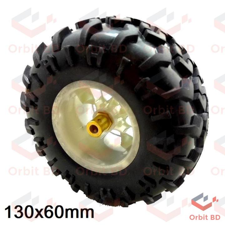130mm Heavy Duty Robotics Wheels D130mm Plastic Smart Car Robotic Rubber Tier Wheel 130x60mm With Brass Copper 6mm 17mm Hex Shaft Coupling & Screws For Arduino UNO Smart Robot Car Wheel DIY