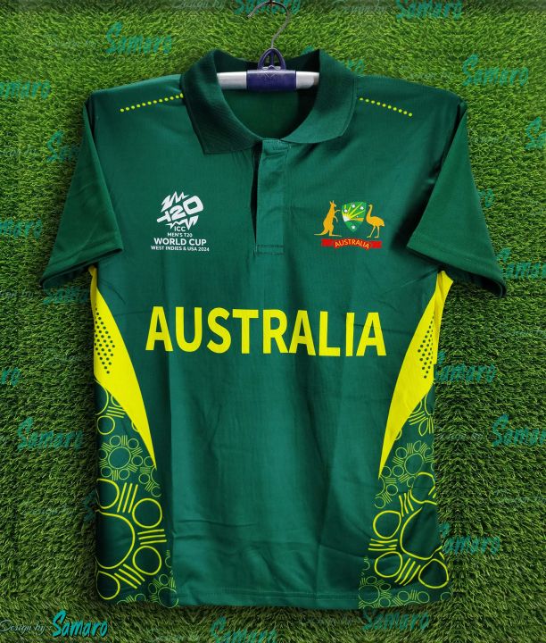 Australia T20 World Cup Jersey - Short Sleeve Collar Polo Jersey For Men - Australia Jersey 2024