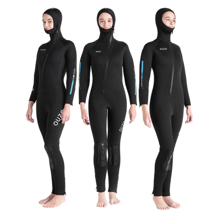 5MM Wetsuit Surf Men Women Neoprene Diving Suit Fullbody Hooded Swimsuit Underwater Spearfishing Kitesurf Scuba Diving Clothing