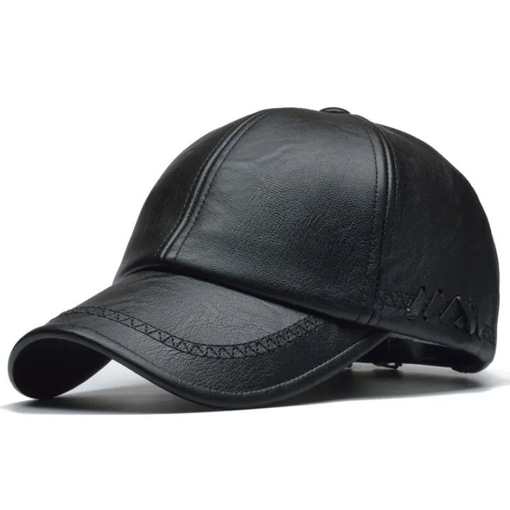 Leather%20Cap%20for%20Men%20Solid%20Winter%20Pu%20Leather%20Baseball%20Caps%20Snapback%20Hat%20Bone%20Masculino%20Fitted%20Hats%20-%20Image%203