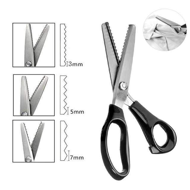 Sewing%20Scissors%20Stainless%20Steel%20Pinking%20Shears%20Comfort%20Grip%20Handled%20Professional%20Crafts%20Dressmaking%20Zig%20Zag%20Cut%20Scissors%20-%20Image%204