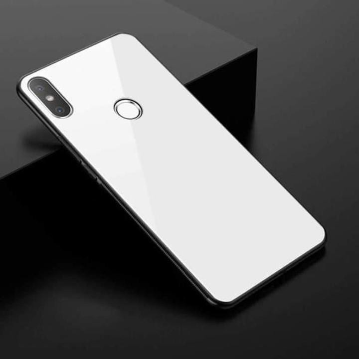 Realme C15 Glass Case Phone Back Cover - White