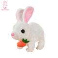 Plush Animal Interactive Walking Talking Electric Rabbit Toy Plush Bunny with Carrot Fun Realistic Stuffed Animal Pet for Kids. 