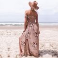 Women Off Shoulder Floral Print Boho Dress Women Beach Summer Dresses Ladies Strapless Long Maxi Dress Vestidos Female XS-5XL. 