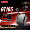 Original Lenovo GT105 Gaming Bluetooth 6.0 Earbuds Adaptive ANC Wireless Earphones Low Latency HiFi stereo Sound TWS ENC Headphones Mic New.