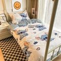 Kawaii Disney Losto Stitch Four-Piece Set Brushed Washed Cotton Single Double Duvet Cover Dormitory Bed Sheet Three-Piece Set. 