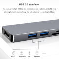 5-in-1 USB C HUB Docking Station USB HUB Type C Splitter 4K HDMI-compatible Adapter USB C to HDMI USB 3.0 For Laptop Macbook. 