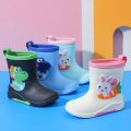 Children Rain Boots Baby Cute Cartoon Water Shoes Girls Boys Waterproof Non-Slip Water Boots Kids PVC Soft Rubber Shoes 레인부츠. 