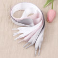 Fahion 4 Cm Width Satin Silk Ribbon Shoelaces White Black Sneaker Sport Casual Leather Shoes High Low Top Canvas Shoes Laces Jessica. 