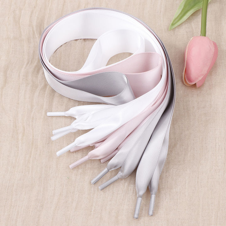 Fahion%204%20Cm%20Width%20Satin%20Silk%20Ribbon%20Shoelaces%20White%20Black%20Sneaker%20Sport%20Casual%20Leather%20Shoes%20High%20Low%20Top%20Canvas%20Shoes%20Laces%20Jessica%20-%20Image%203
