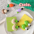 2PCS Simulation Food Hairpin Cute Eggplant Vegetable Side Hair Clips Headdress WANNA.