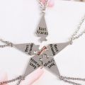 5-piece Fashion Men And Women Necklace Creative Stitching Five-pointed Star Alloy Pendant Best Friend Friendship Jewelry Gifts.